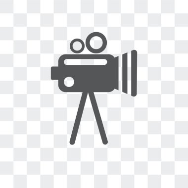 Saydam arka plan üzerinde Film logosu d izole film vektör simgesi