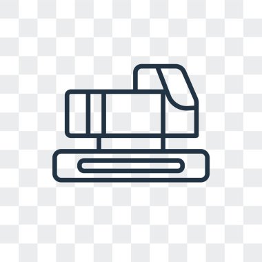 Saydam arka plan üzerinde Ekskavatör logo tasarımı izole Ekskavatör vektör simgesi