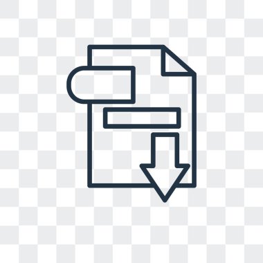 Saydam arka plan üzerinde dosya logo tasarımı izole dosya vektör simgesi