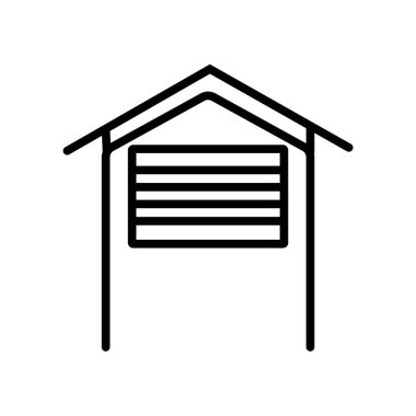 Beyaz arka plan üzerinde garaj işareti izole garaj simge vektör