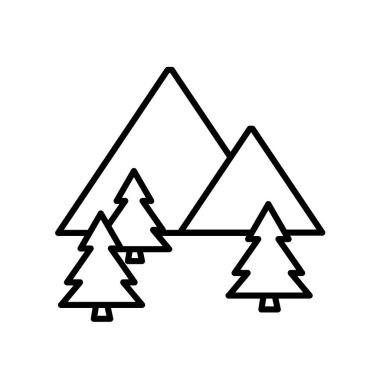 Beyaz arka plan üzerinde dağlar sı izole dağlar simge vektör