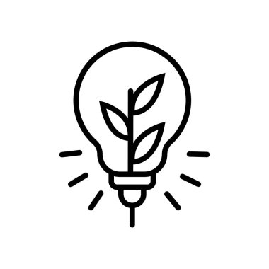 İzole beyaz arka plan, fikir işareti, çizgi üzerinde fikir simge vektör 