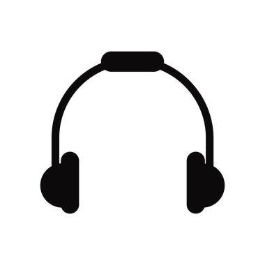 Beyaz arka plan üzerinde kulaklık işareti izole kulaklık simge vektör ,