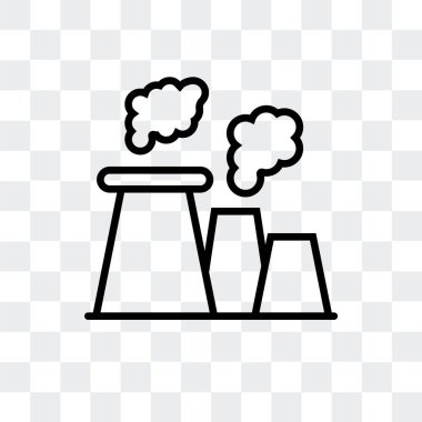 Saydam arka plan üzerinde nükleer santral logo tasarımı izole nükleer santral vektör simgesi