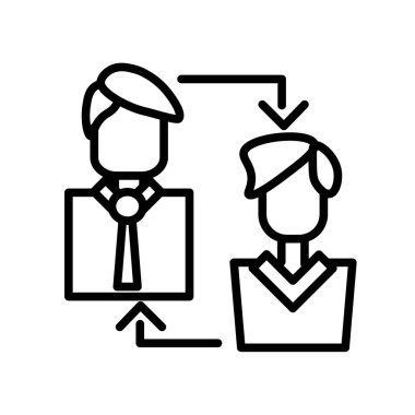 Beyaz arka plan üzerinde Exch izole Exchange Kişisel simge vektör