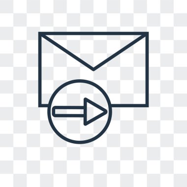 E-posta vektör simgesi şeffaf arka plan üzerinde e-posta logo tasarımı izole