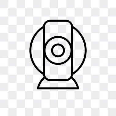 Saydam arka plan üzerinde Webcam logo tasarımı izole Webcam vektör simgesi