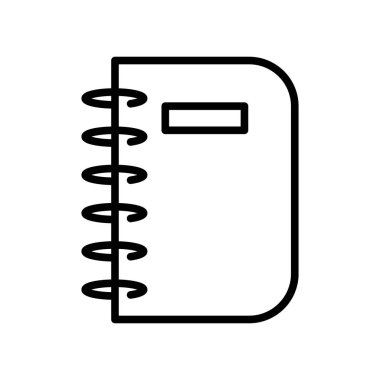 Beyaz arka plan üzerinde defter işareti izole defter simge vektör