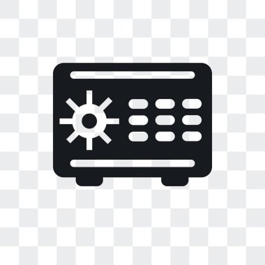 Saydam arka plan üzerinde kasa izole kasa vektör simgesi 