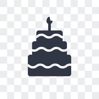 Beş Doğum günü pasta vektör simgesi üzerinde şeffaf adam izole