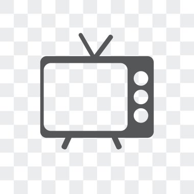 Saydam arka plan üzerinde Telev izole televizyon vektör simgesi