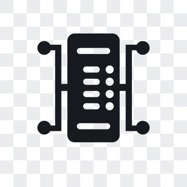 Saydam arka plan üzerinde sunucu lo izole sunucu vektör simgesi