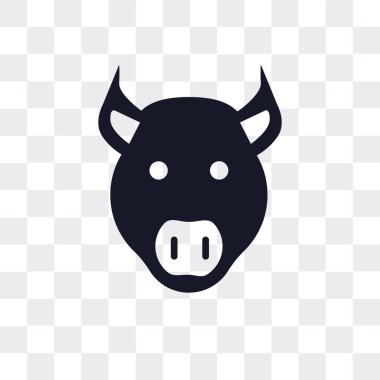 Saydam arka plan üzerinde domuz logo des izole domuz vektör simgesi