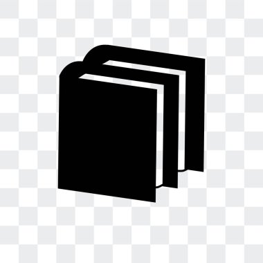 Siyah kapak vektör simgesi üzerinde şeffaf backgrou izole kitap