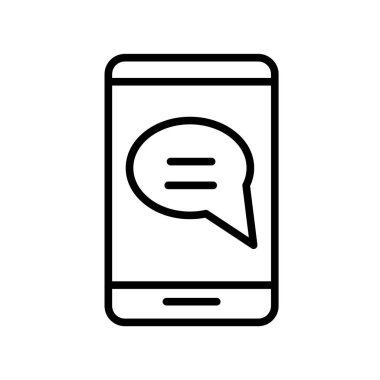 Beyaz arka plan üzerinde Smartphone izole Smartphone simge vektör 