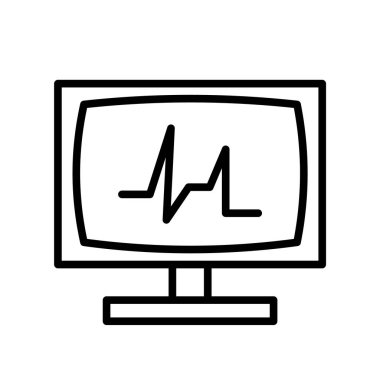 Beyaz arka plan üzerinde monitör işareti izole monitör simge vektör ,