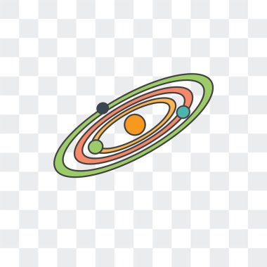 Saydam arka plan üzerinde Sol izole güneş sistemi vektör simgesi