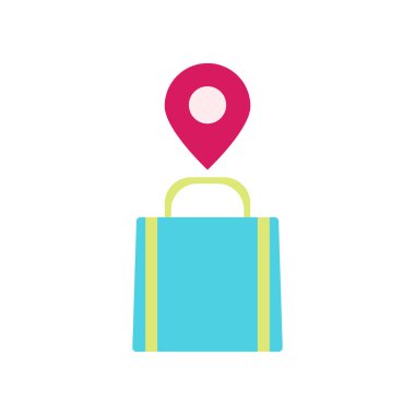 Beyaz arka plan üzerinde izole çanta simge vektör alışveriş, alışveriş 