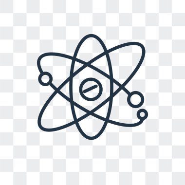 Saydam arka plan üzerinde atomik logo tasarımı izole atomik vektör simgesi