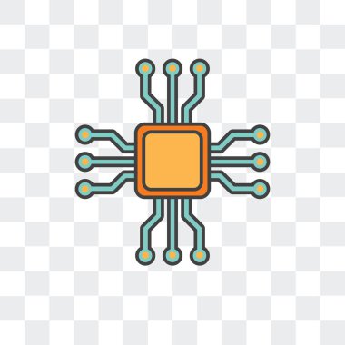 Saydam arka plan üzerinde Microc izole mikroçip vektör simgesi