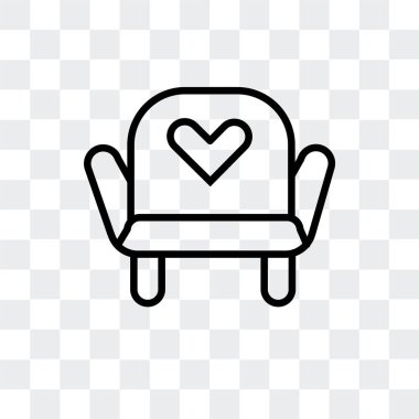 Saydam arka plan üzerinde koltuk logo tasarımı izole koltuk vektör simgesi