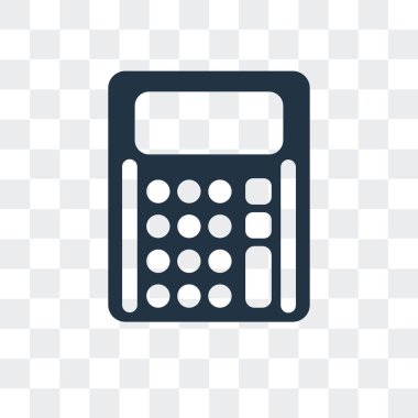 Saydam arka plan üzerinde hesap makinesi logo tasarımı izole hesap makinesi vektör simgesi