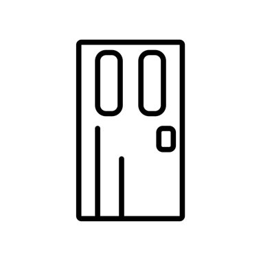 Beyaz arka plan üzerinde kapıyı işaret izole kapı simge vektör