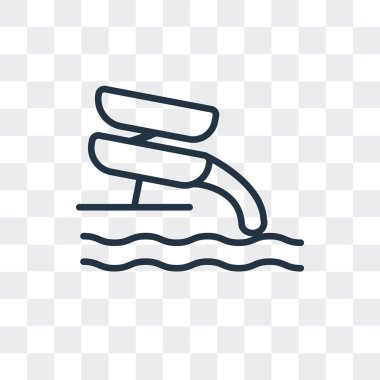 Saydam arka plan üzerinde su parkı logo tasarımı izole Waterpark vektör simgesi