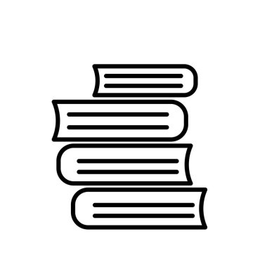 Kitap simgesi beyaz arka plan üzerinde kitap işareti, lin izole vektör