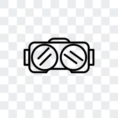 Saydam arka planda, sanal gerçeklik logo tasarımı izole sanal gerçeklik vektör simgesi