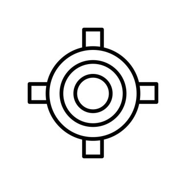 İzole beyaz arka plan, hedef işareti, o hedef simge vektör