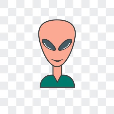 Saydam arka plan üzerinde uzaylı logo izole uzaylı vektör simgesi