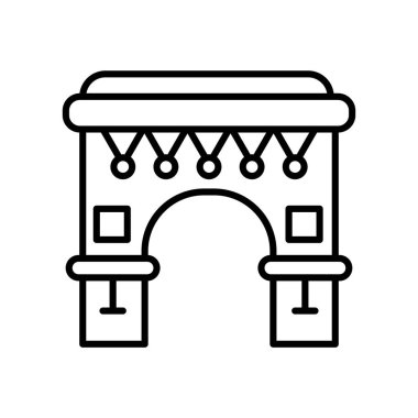 Arc Triomphe simge vektör beyaz arka plan üzerinde ark izole