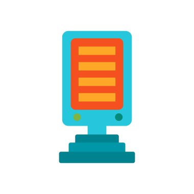 Beyaz arka plan üzerinde elektro izole bir elektrikli ısıtıcı simge vektör