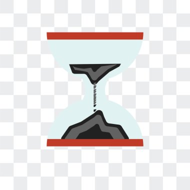 Saydam arka plan üzerinde kum izole kum saat vektör simgesi 