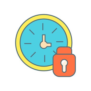 Saat simgesi üzerinde izole beyaz arka plan vektör, oturum zaman