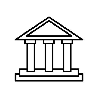 Beyaz arka plan üzerinde Parthenon sı izole Parthenon simge vektör