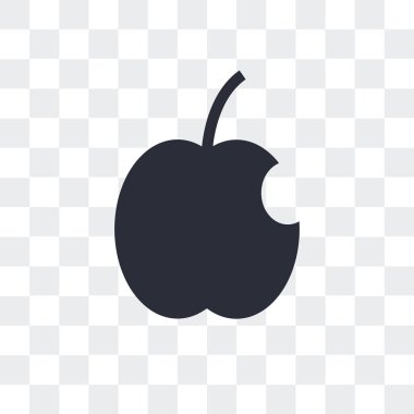 Saydam arka plan üzerinde Apple logosu izole elma vektör simgesi