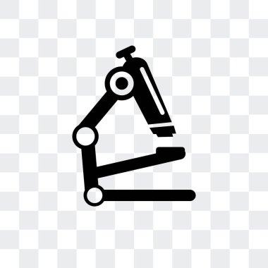 saydam arka plan üzerinde mikro izole mikroskop vektör simgesi