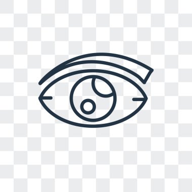 Saydam arka plan üzerinde göz logo tasarımı izole göz vektör simgesi