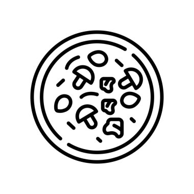 Beyaz arka plan üzerinde Çin f izole Çin yemeği simge vektör