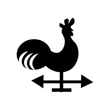 Horoz simge vektör beyaz zemin üzerine, horoz izole işareti ,