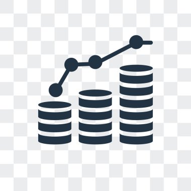 Vektör simgesi üzerinde şeffaf arka plan izole sikke, sikke logo tasarımı