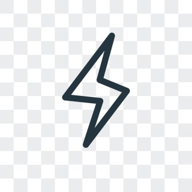 Saydam arka plan üzerinde Lightn izole yıldırım vektör simgesi