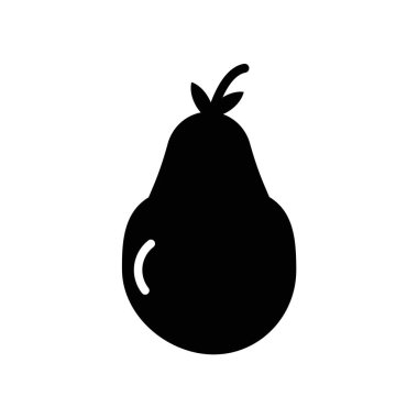 Armut simge vektör beyaz arka plan üzerinde armut işareti, karanlık izole 