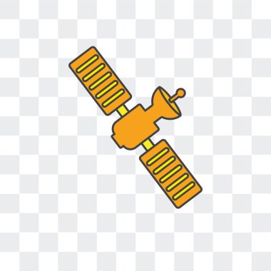 Saydam arka plan üzerinde Satell izole uydu vektör simgesi