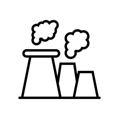 Beyaz arka plan üzerinde nükleer izole nükleer santral simge vektör 