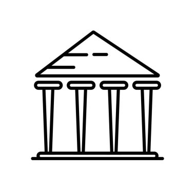 Beyaz arka plan üzerinde Parthenon sı izole Parthenon simge vektör