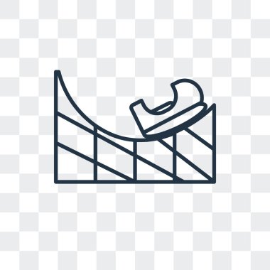 Saydam arka plan üzerinde Roller coaster logo tasarımı izole roller coaster vektör simgesi