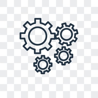 Saydam arka plan üzerinde ayarları logo tasarımı izole ayarları vektör simgesi